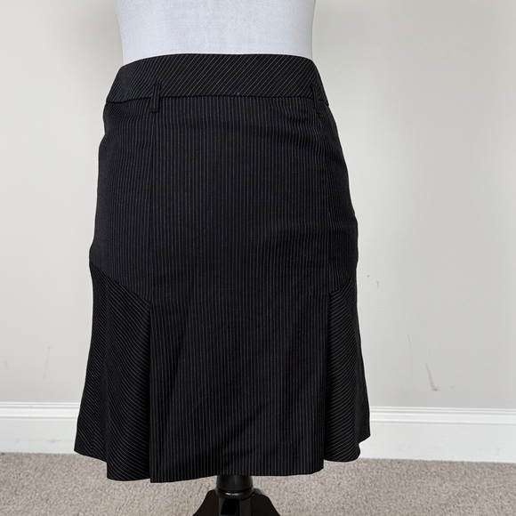LOFT Charcoal Pinstripe A-Line Skirt Sz O - Picture 1 of 5